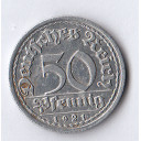 50 Pfennig Alluminio 1921 Zecca G 